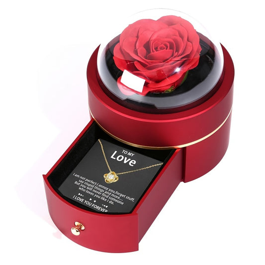 1pc Eternal Rose Necklace Gift Box