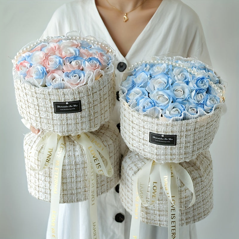 Elegant Ice Blue Rose Bouquet