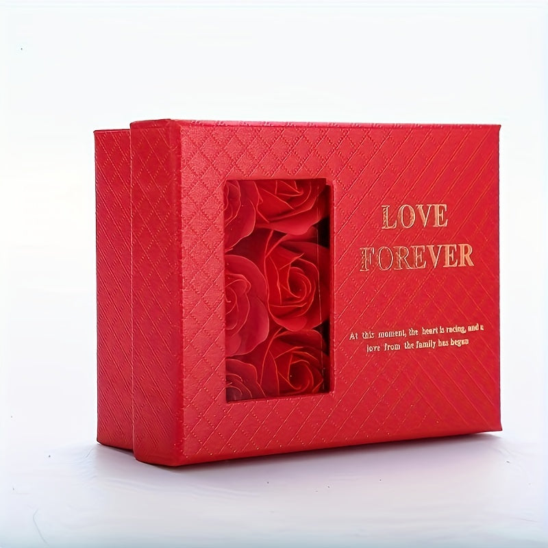 1pc, Gift Box, Simulation Roses Decor Jewelry Box