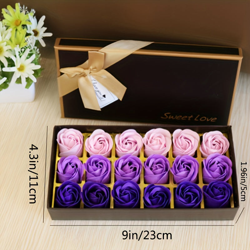 1 Box, 18 Soap Rose Flowers