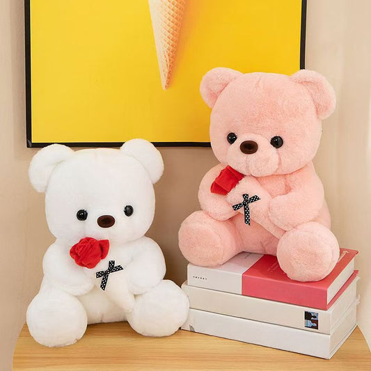 Valentine'S Day Gift Doll Hug Bear Doll Sit Board Rose Bear Teddy Bear Plush Toy Bear Doll