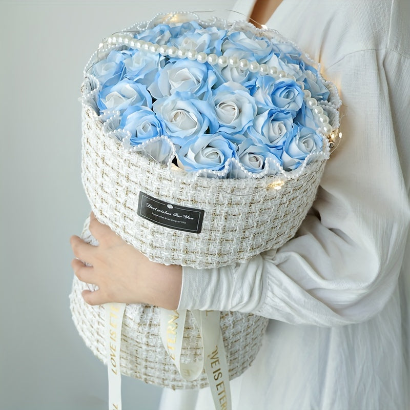 Elegant Ice Blue Rose Bouquet