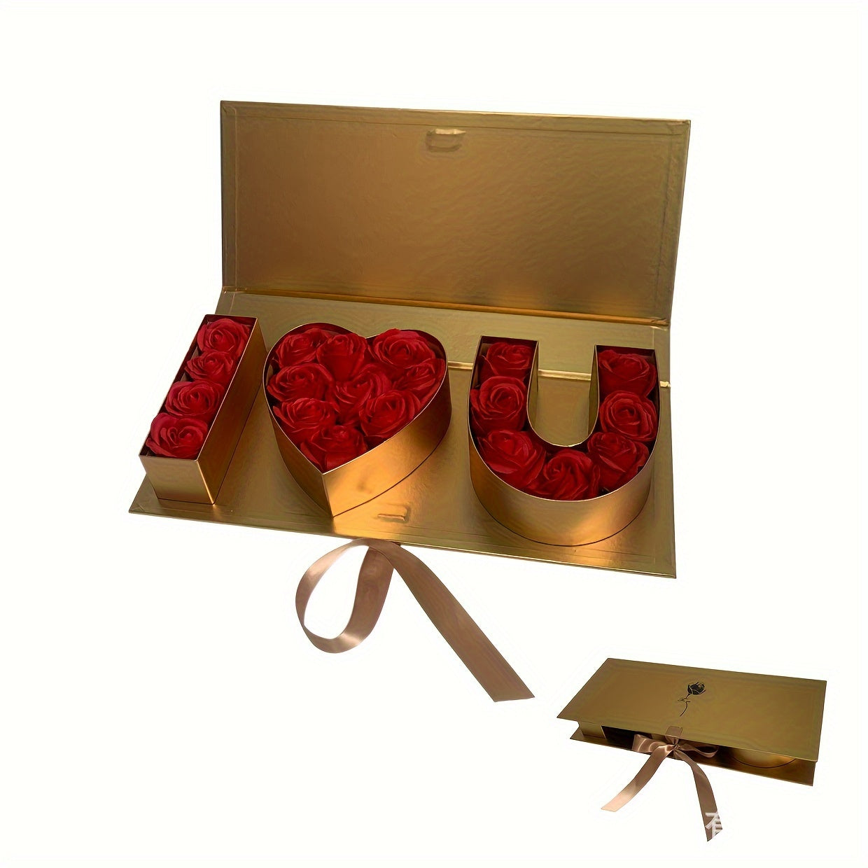 1pc Luxurious "I Love You" Letter-Shaped Eternal Roses Soap Flower Gift Box