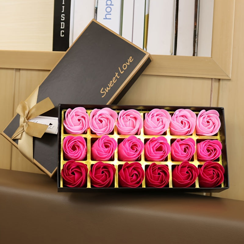 1 Box, 18 Soap Rose Flowers