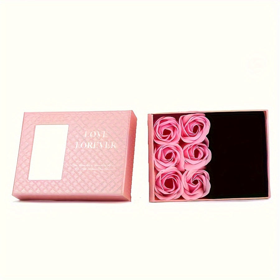 1pc, Gift Box, Simulation Roses Decor Jewelry Box