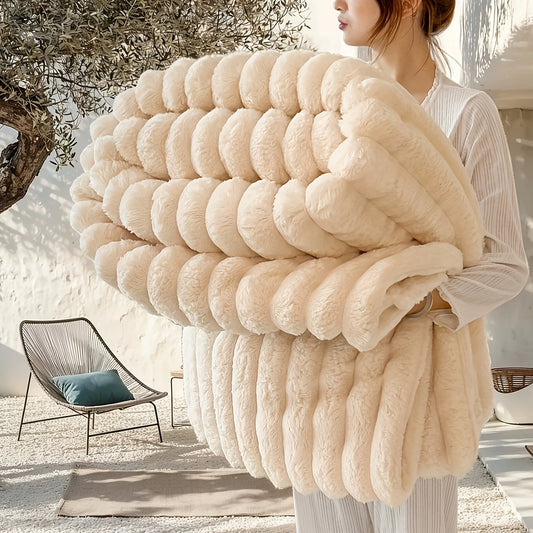 [Customer Favorite] Versatile Faux Rabbit Fur Blanket