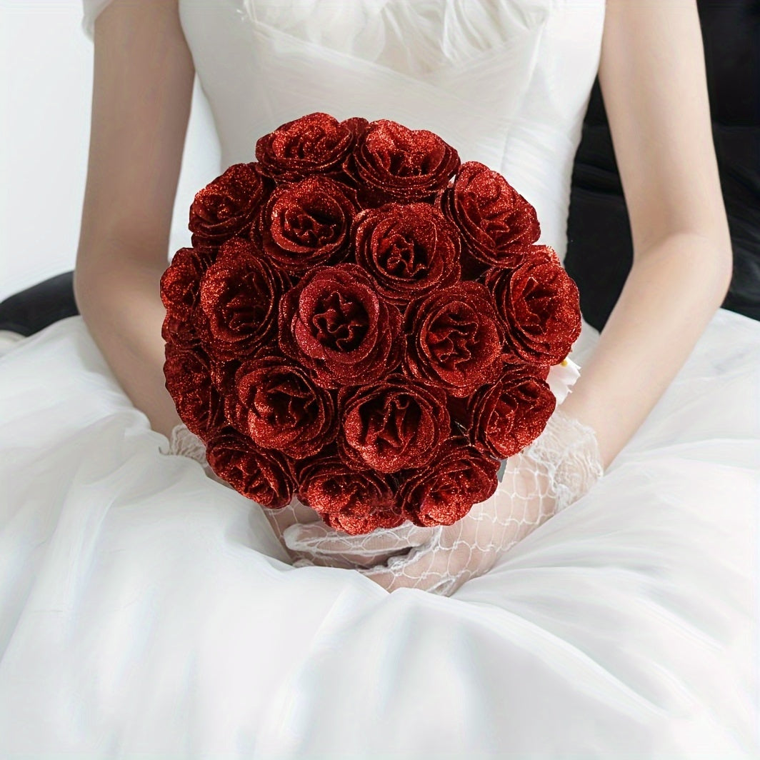 Sparkling  Glitter Rose Bouquet