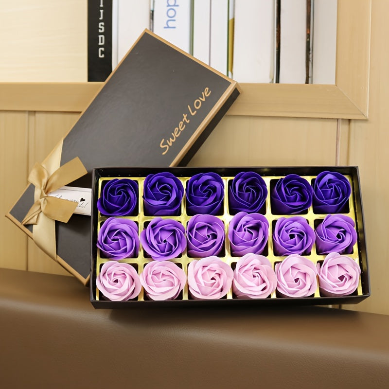 1 Box, 18 Soap Rose Flowers